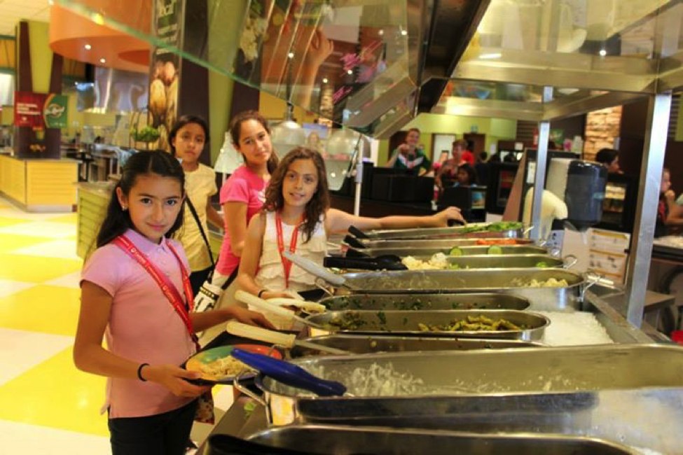 Kids enjoy a nutritious buffet-style lunch at Carleton University's cafeteria